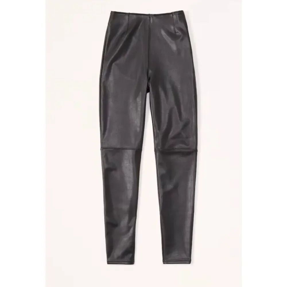 Abercrombie & Fitch NWT black vegan leather leggings size s